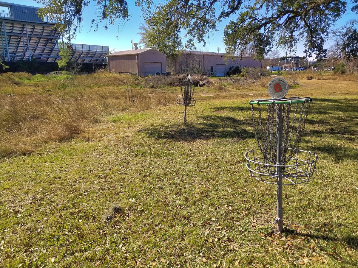 Hole 6 basket; Basket #1 in the background.