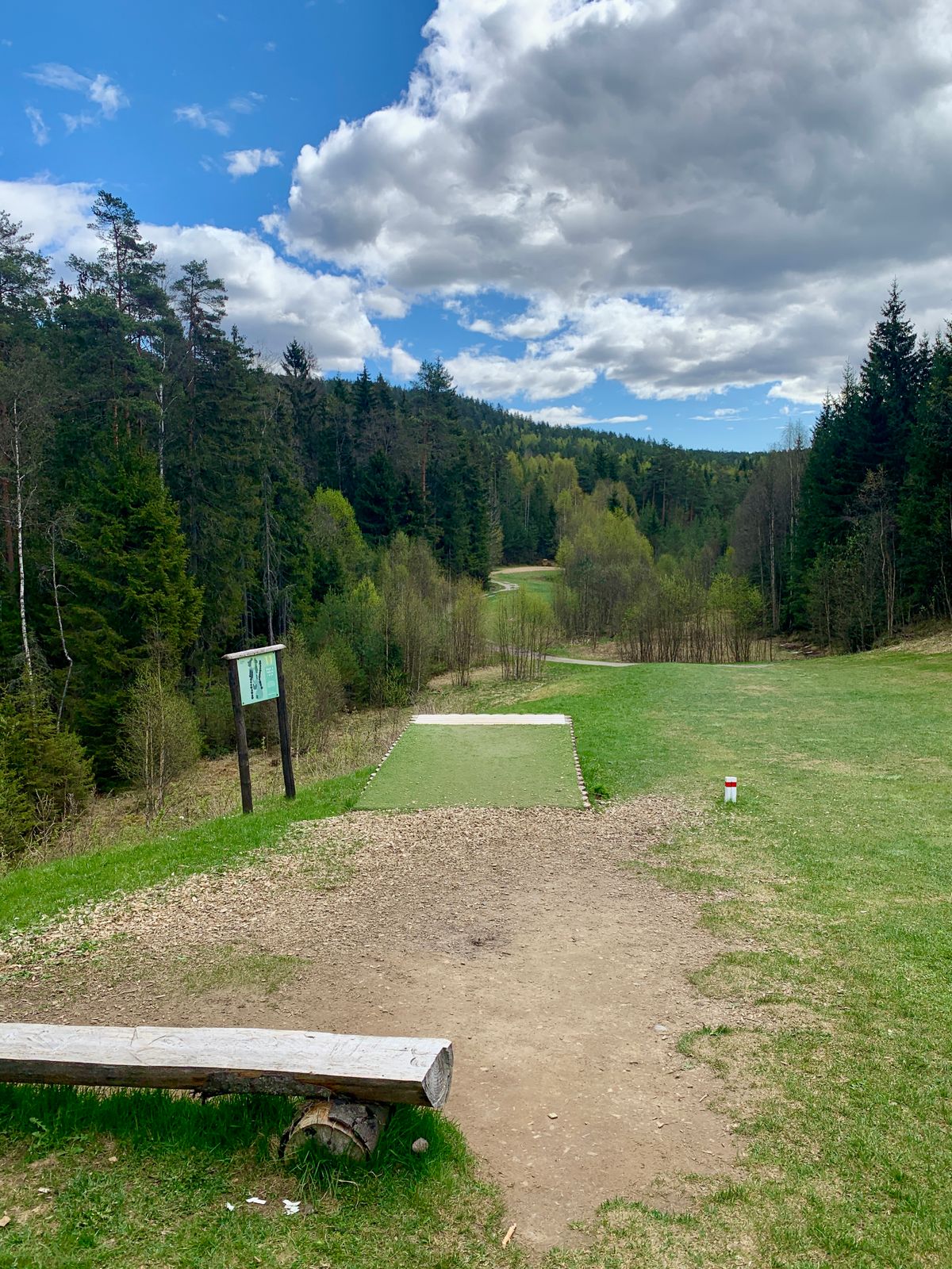Tee pad and fairway hole 11