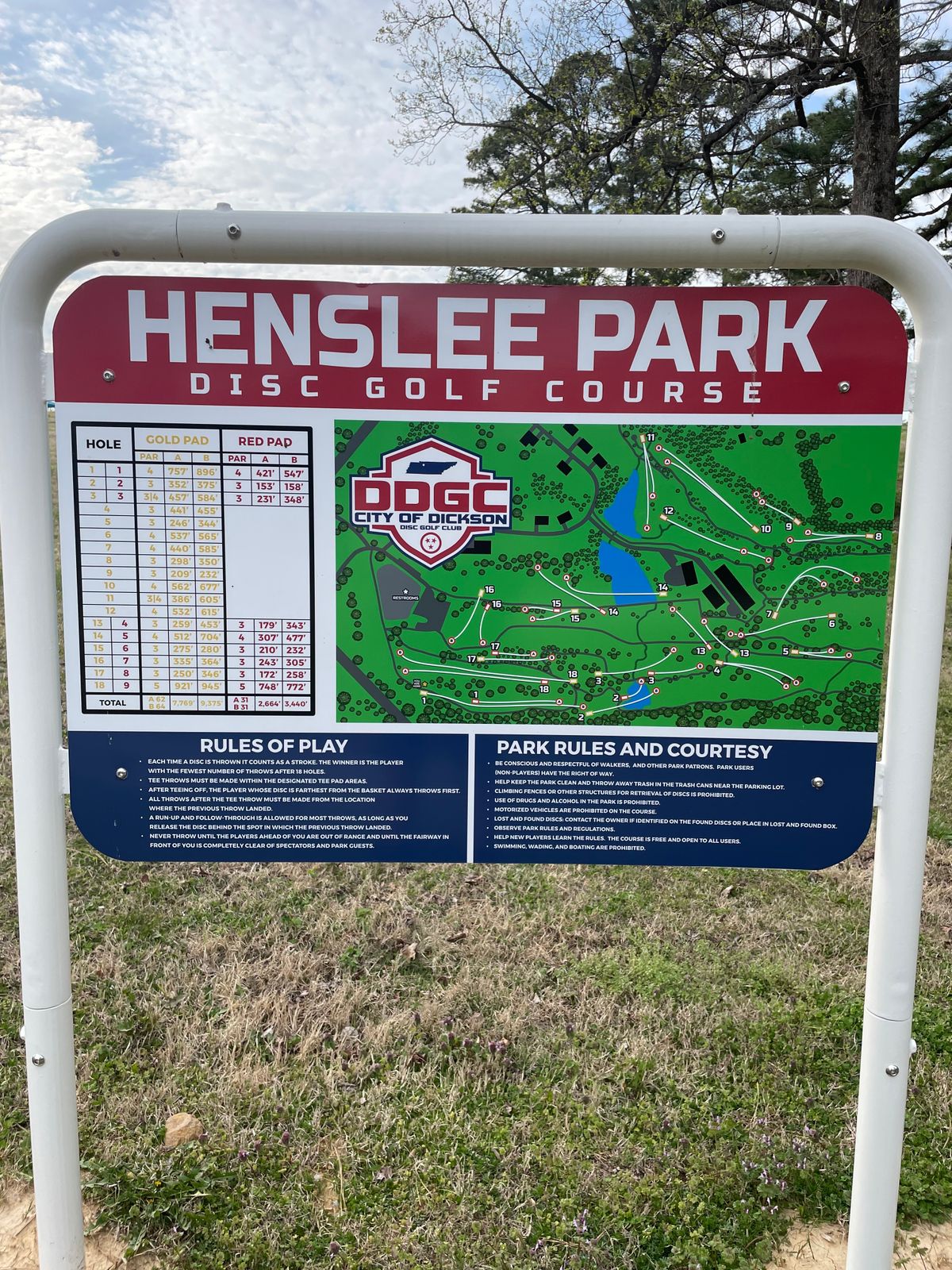 Course Map - Located next to Hole 1’s tee pad.
