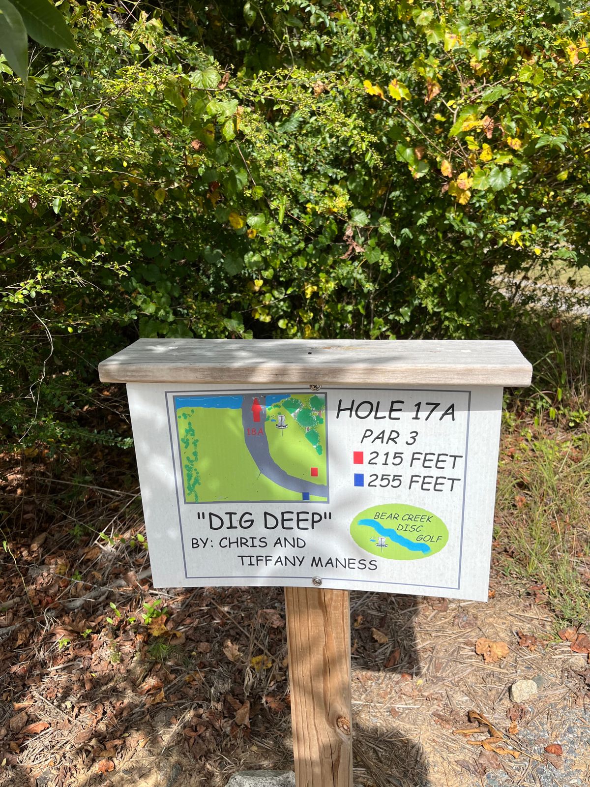 Hole 17A sign