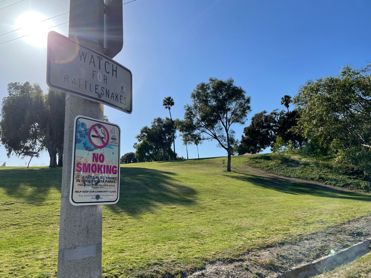 Hole 8 OB. "Watch out for rattlesnakes"