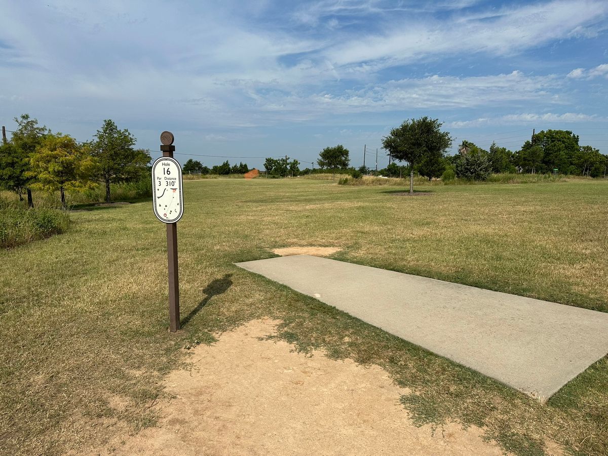 Hole 16 facing in a direction to throw a Anheuser 