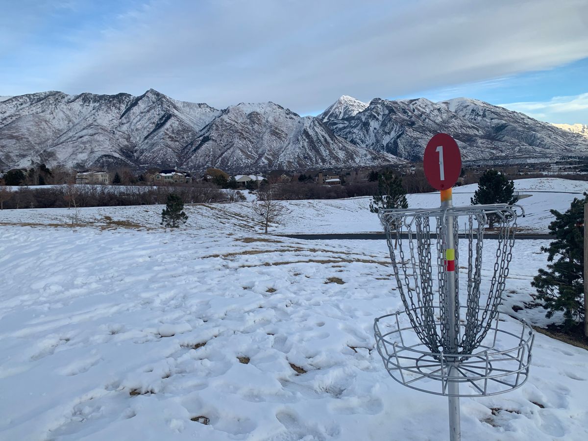 View from the Hole 1A basket towards the tee box and Putting Course.