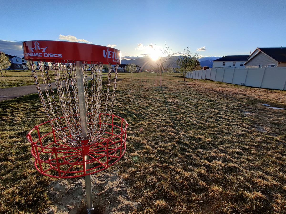 Hole 4 basket looking back towards tee pad.