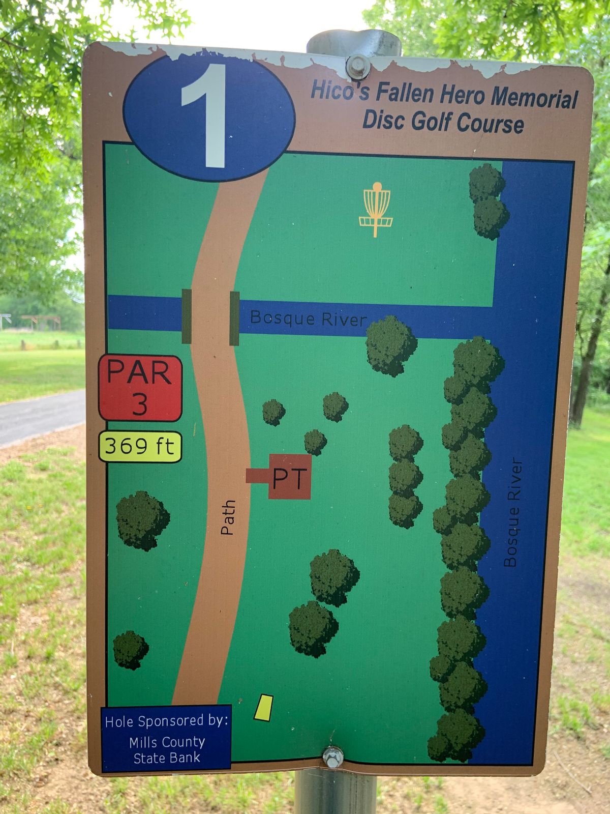 Hole one tee sign