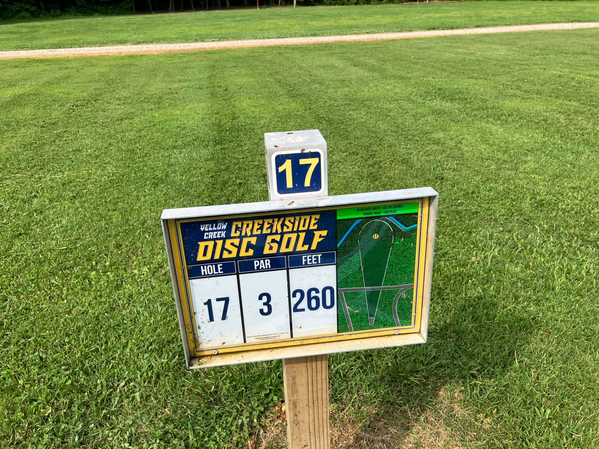 Hole 17 tee sign.