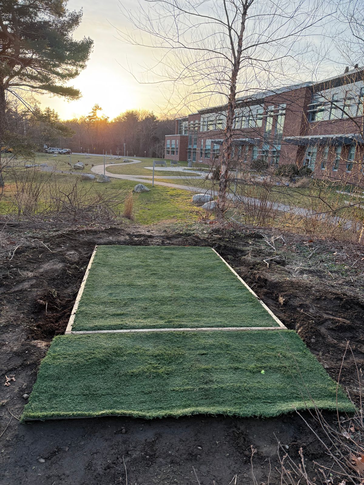 New pads are coming! Holes 1 and 2 are done. Waiting for the ground to thaw before doing the others