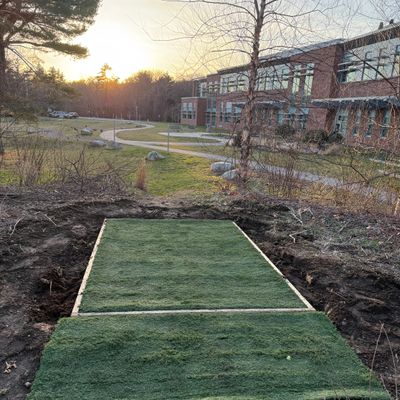 New pads are coming! Holes 1 and 2 are done. Waiting for the ground to thaw before doing the others