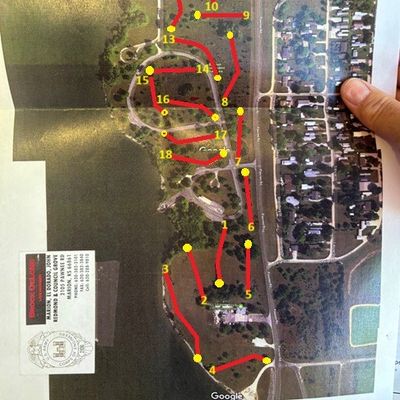 Map from Ranger station.  I added the hole numbers.  Hole 11 appears to have (2) tee locations.