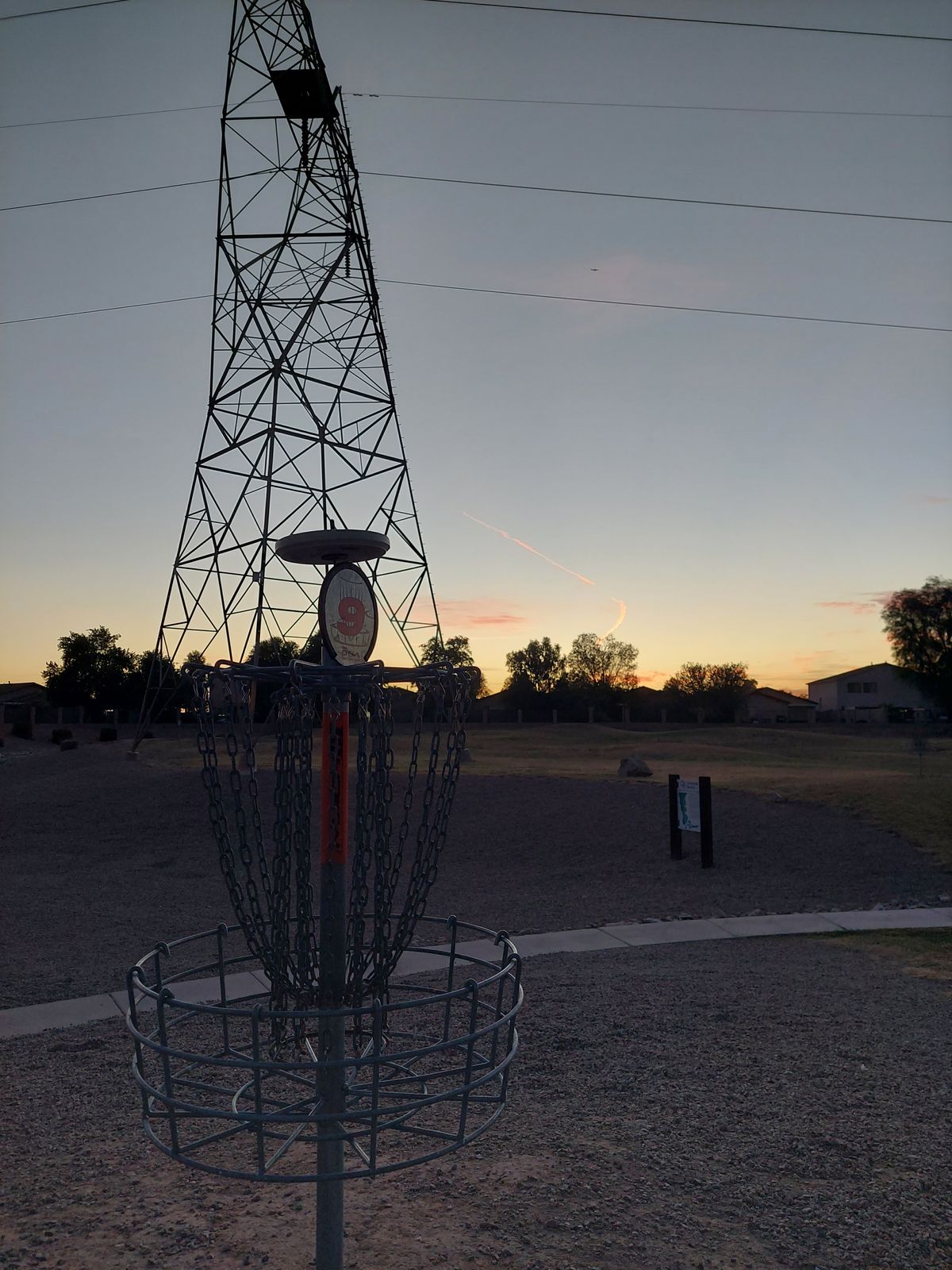 Basket of hole 9 looking down at basket of hole 1.