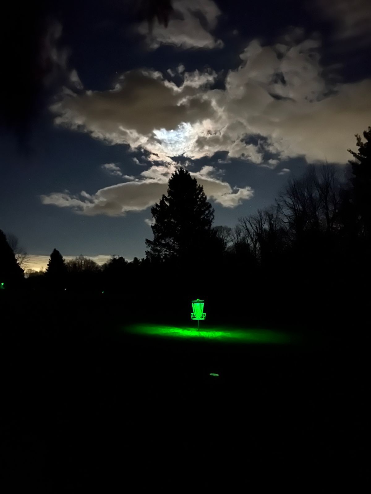 Hole 6 during Friday night glow dubs .  Spectacular stargazing