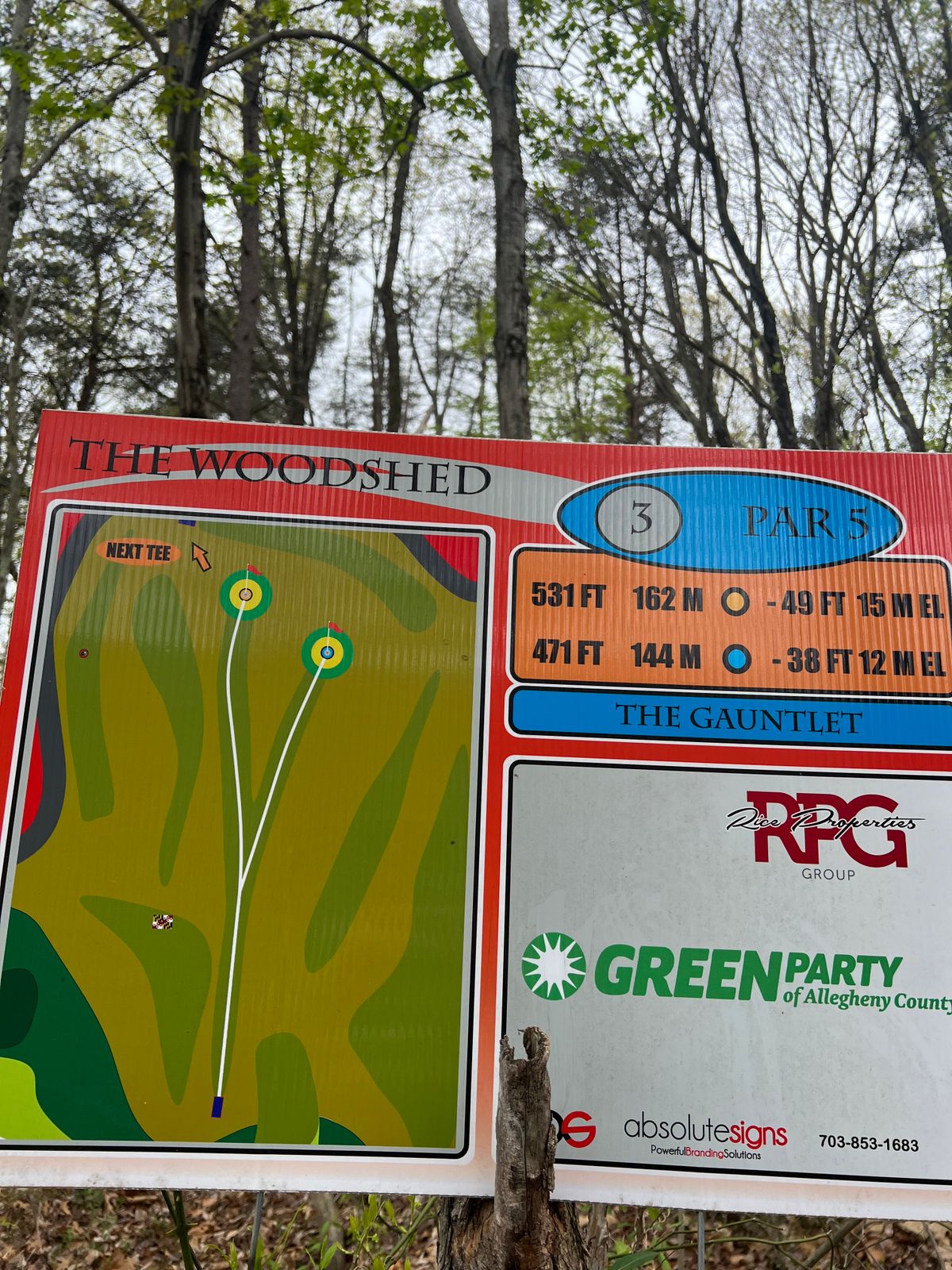 Hole #3 sign
