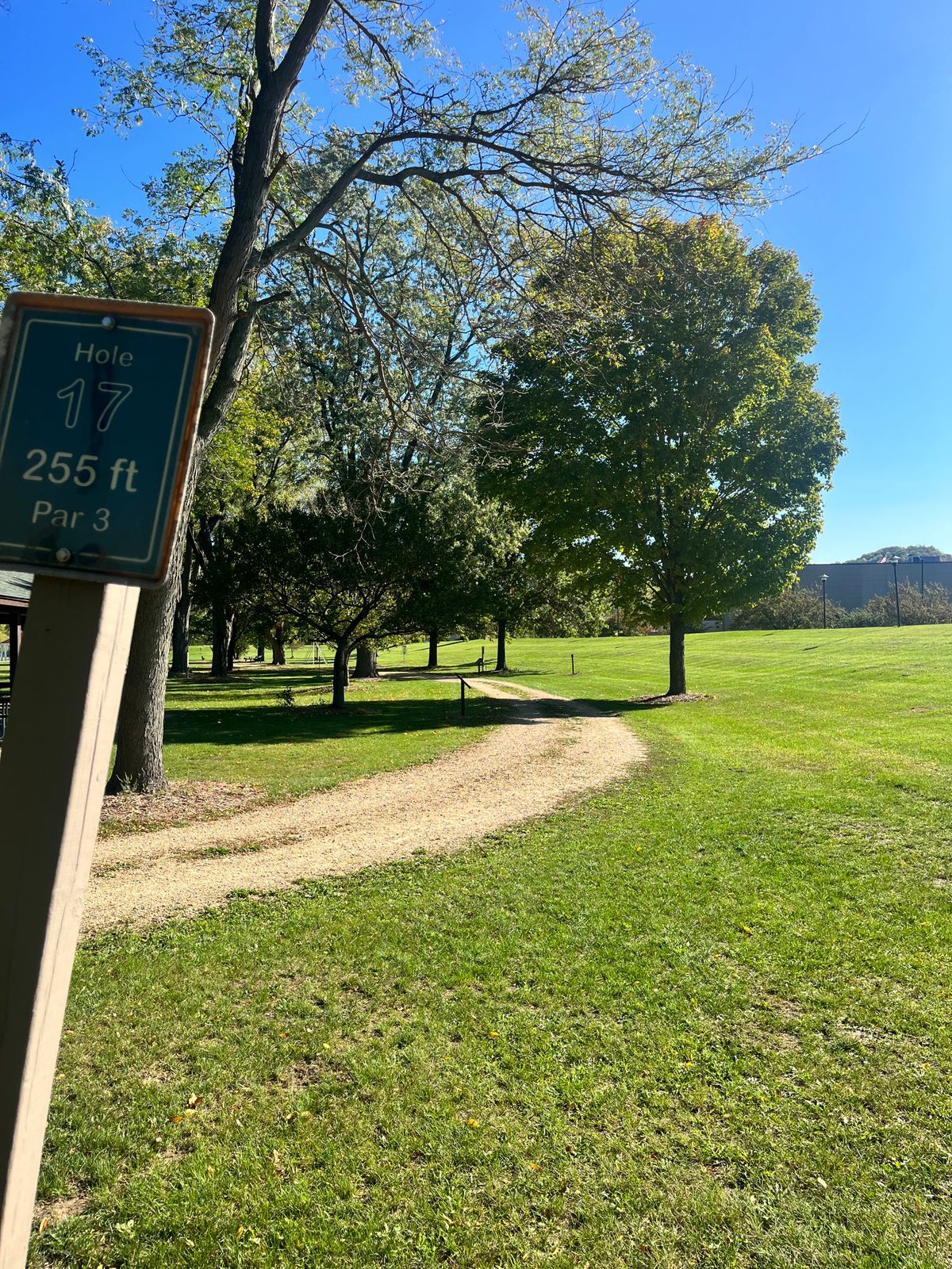 Basket 17 to the right of the gravel road