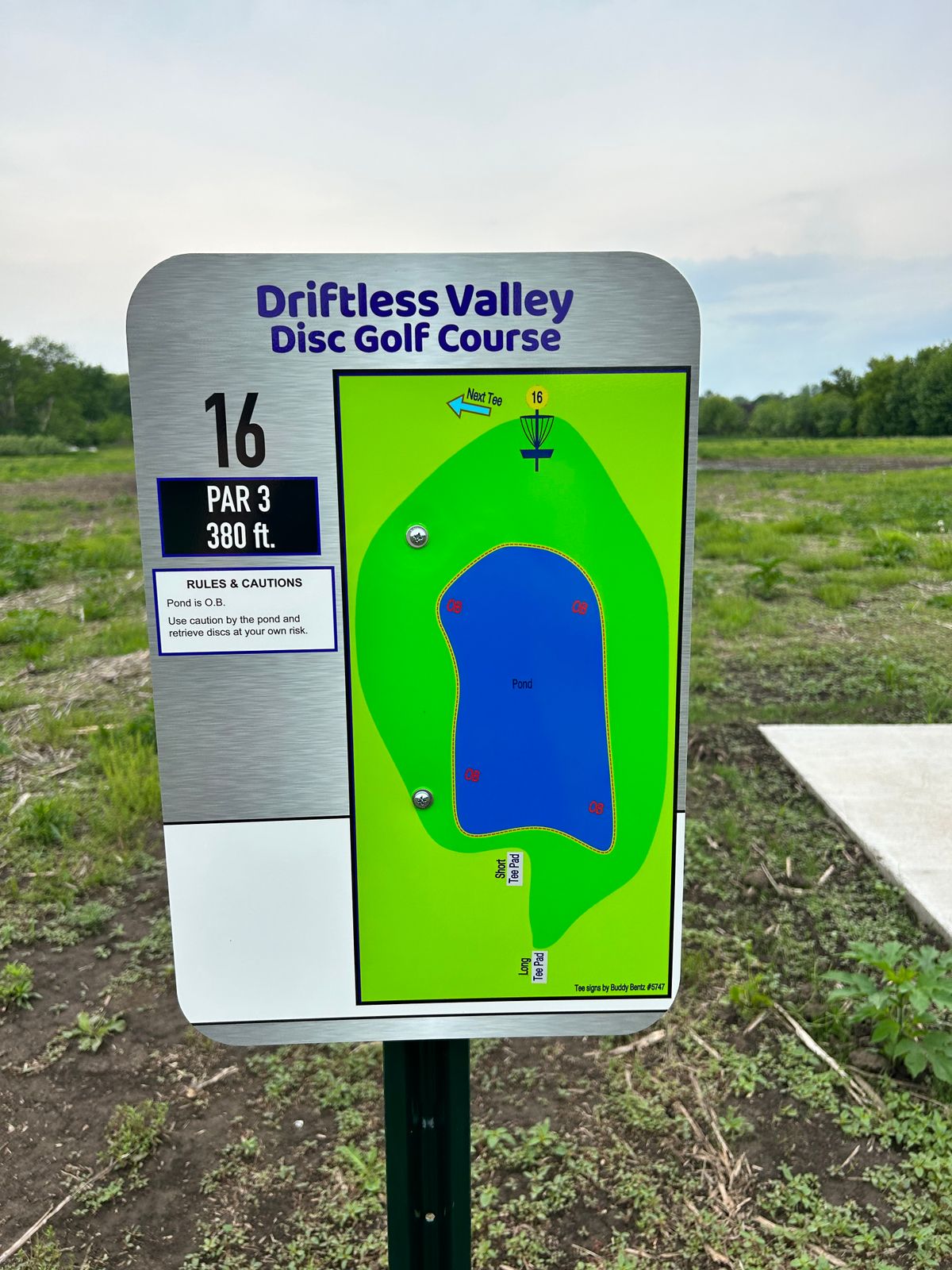 Hole 16 - long & short tee pads