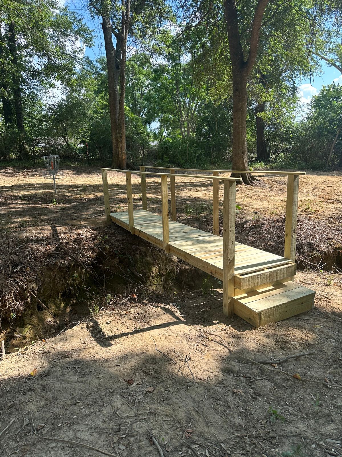 Bridge to cross the ditch.
