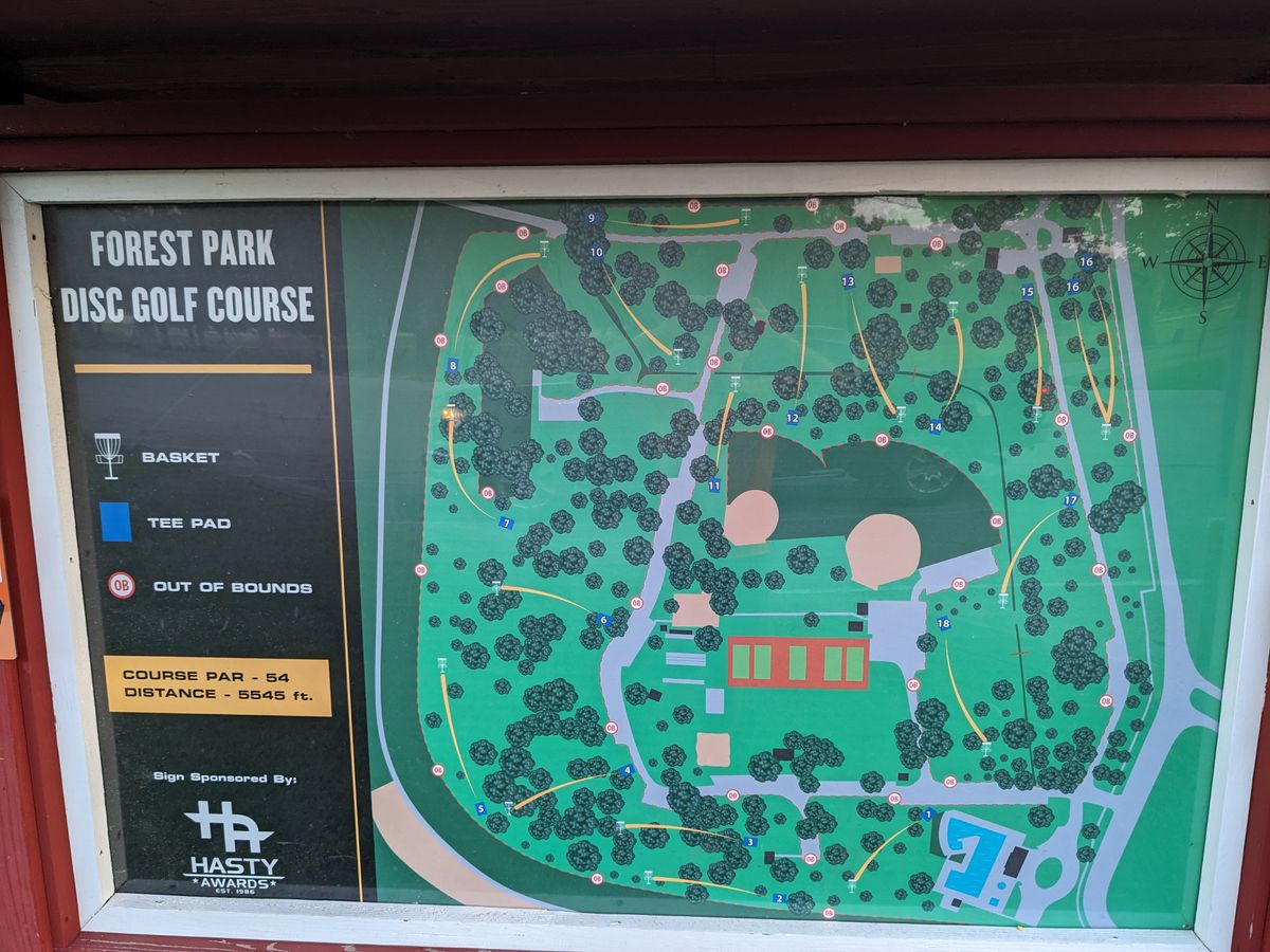 Forest Park Disc Golf Course map
