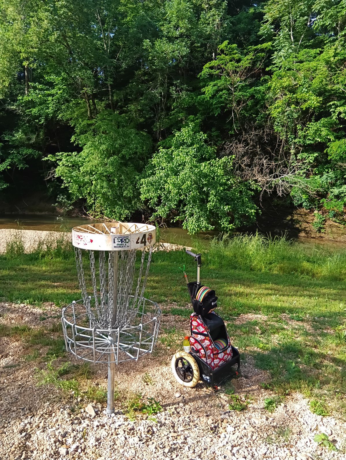 Hole #4 Basket next to the river