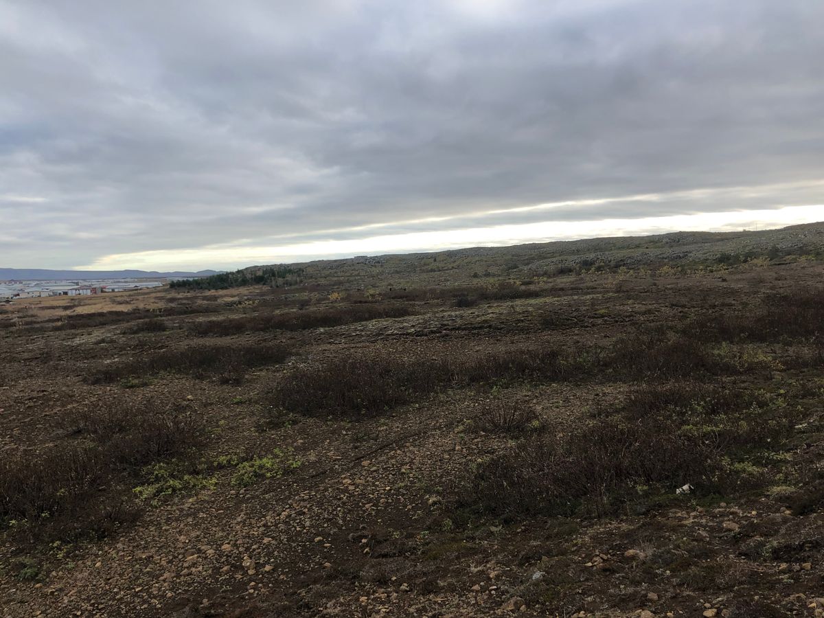 Mynd tekin frá holu 18 og í áttina að holu 4 og restina af vellinum