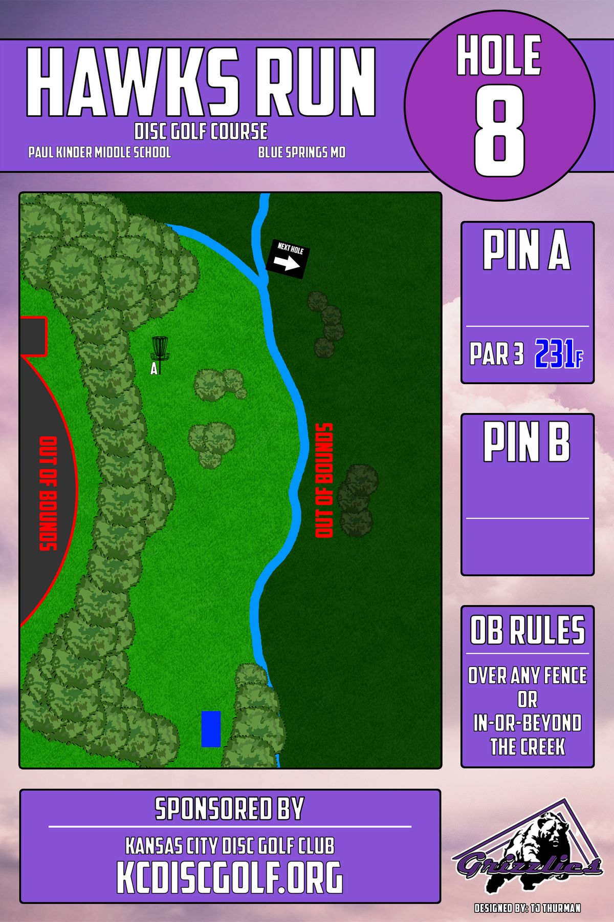 Hole 8 - Tee Sign