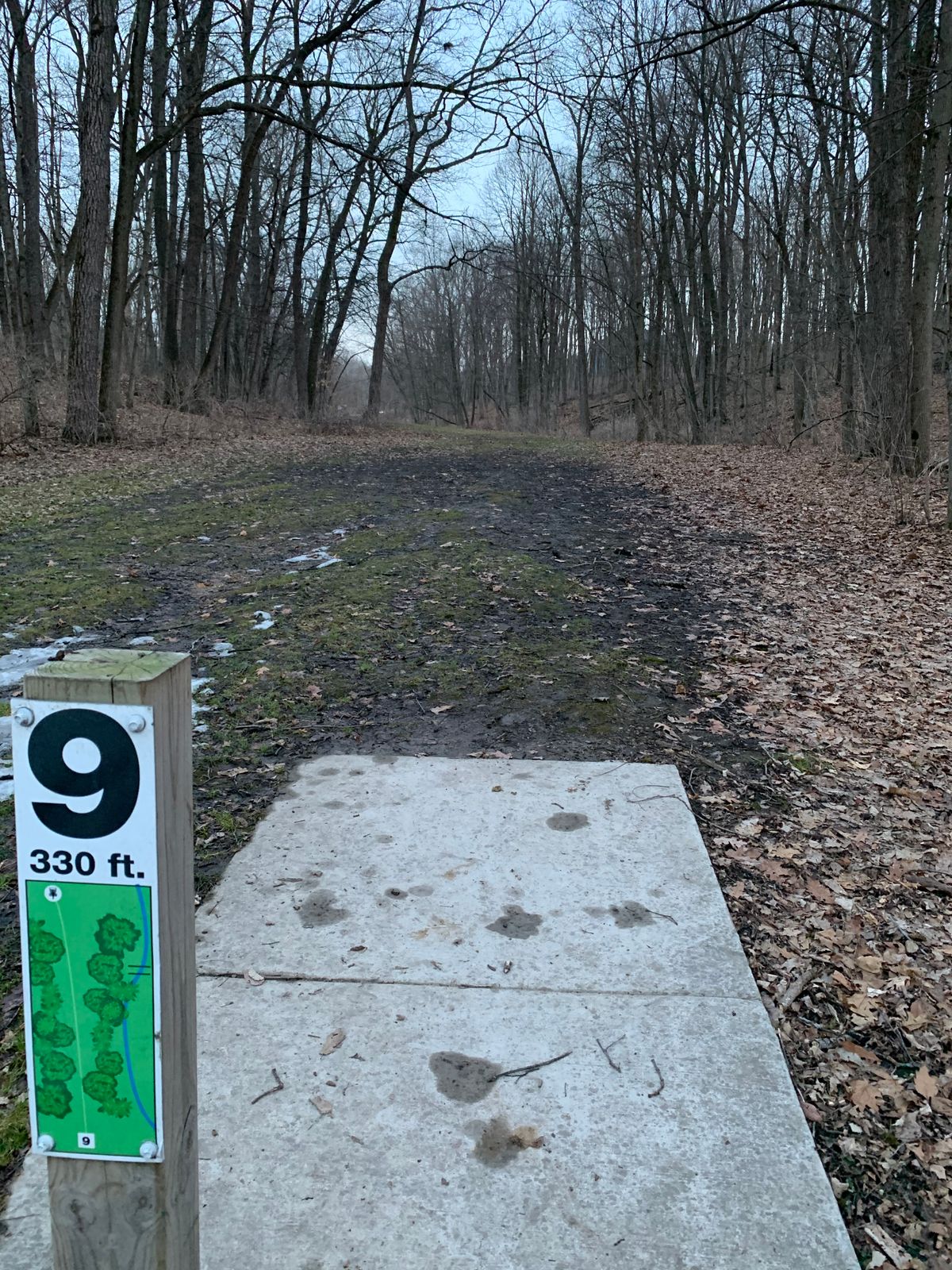 9 tee (obviously.) uses same basket as hole 1