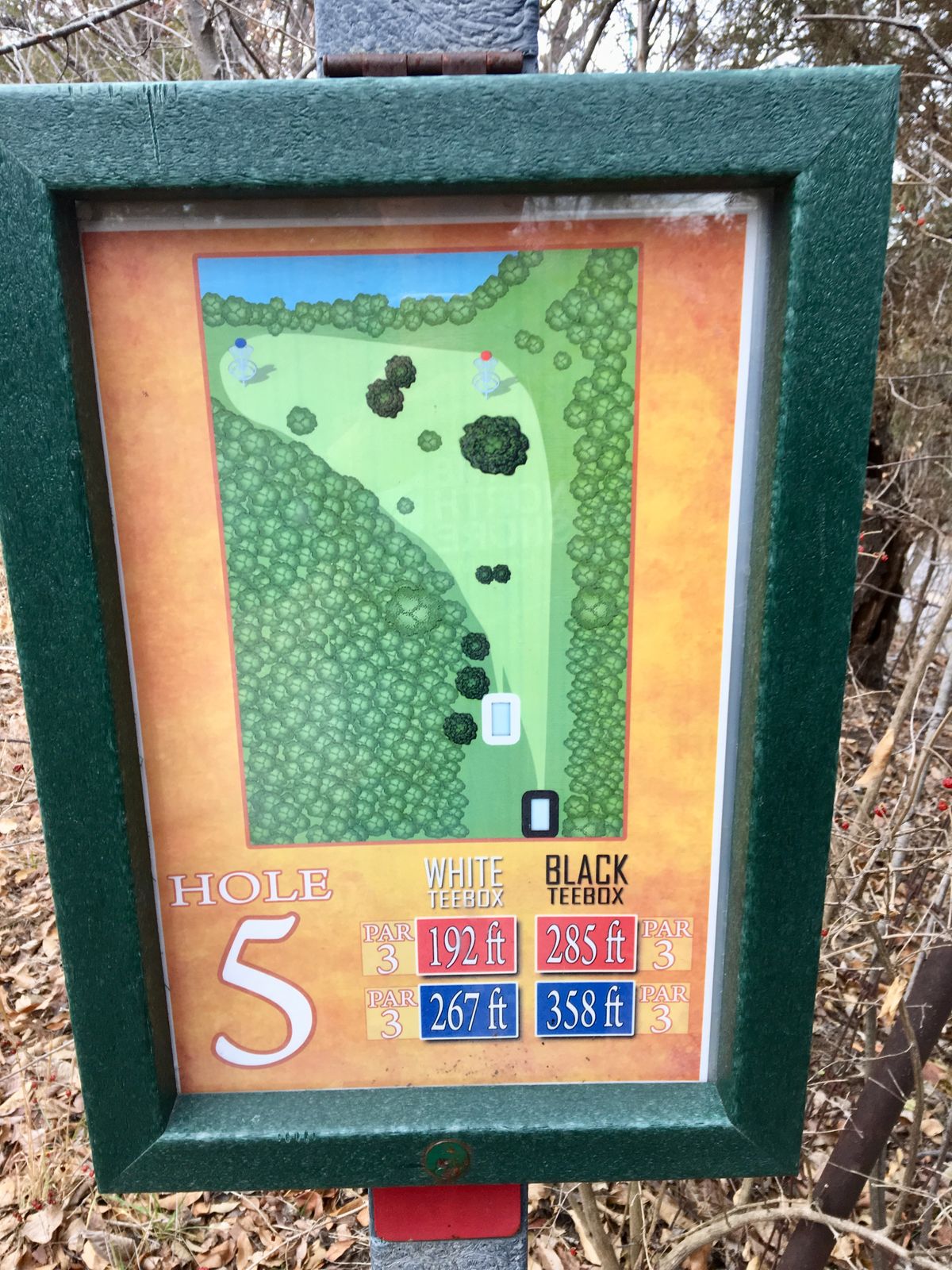 Hole 5 Tee Sign