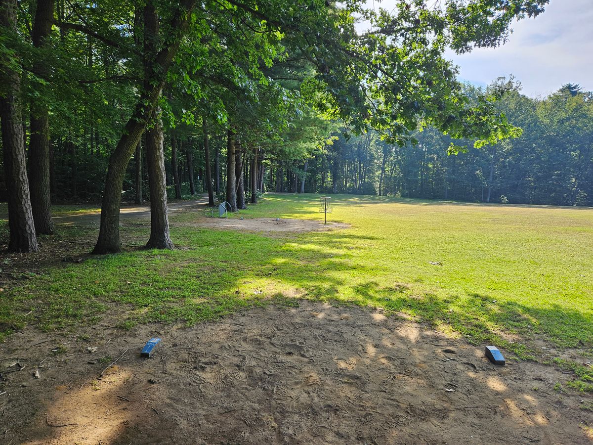Hole 16.  shooting for the far basket.