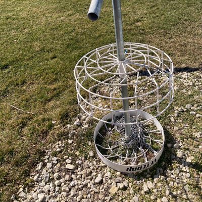 Hole 1 basket is damaged and not in place (Feb 2024)