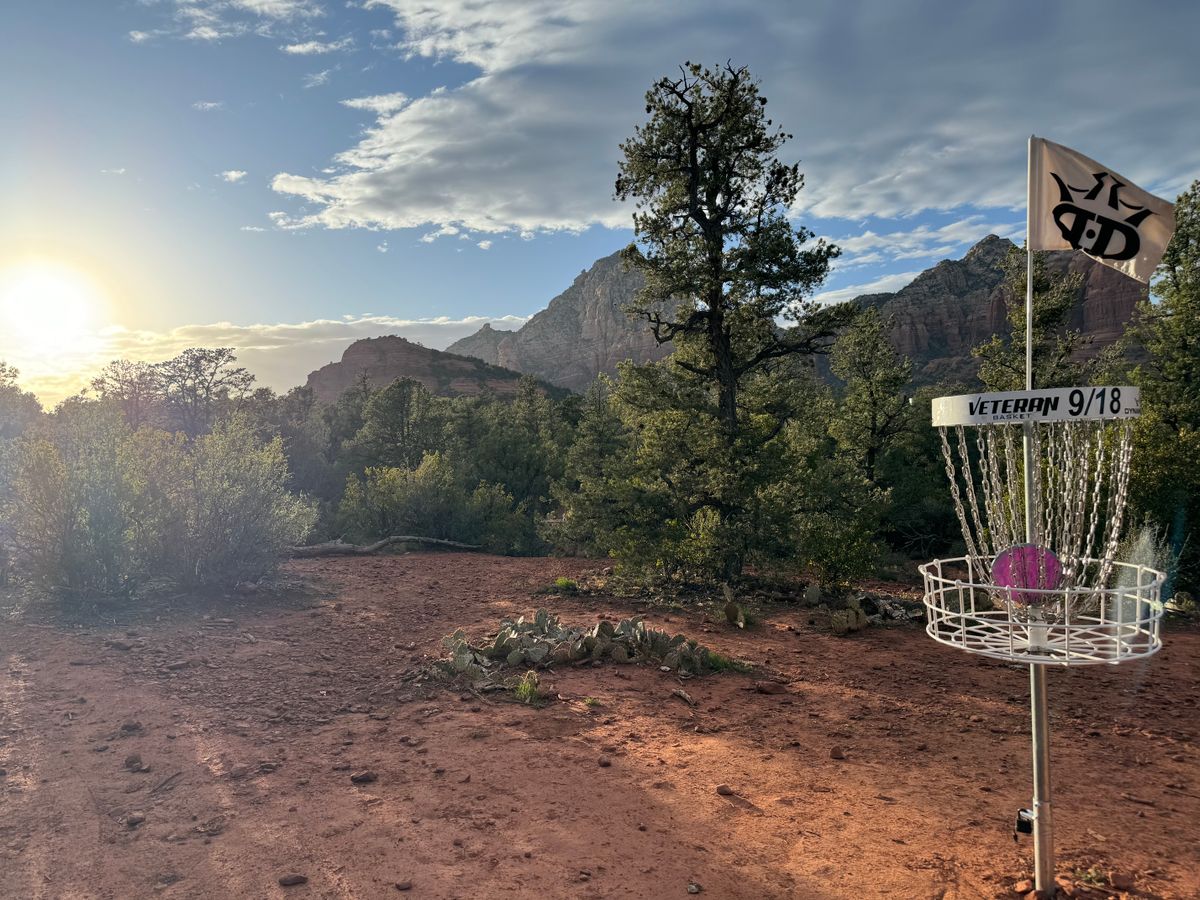 Overlooking 9/18 onto the mountains and a beautiful sunset.