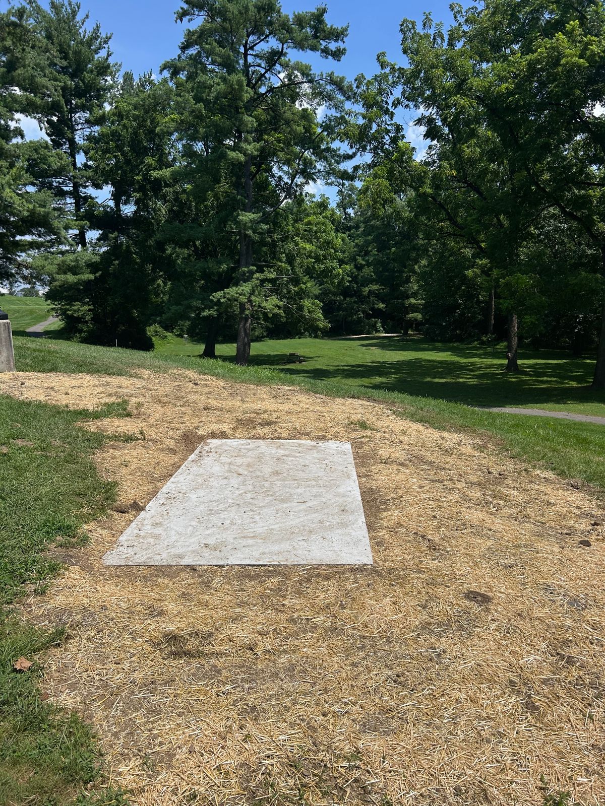 New concrete tee pad for hole #3
