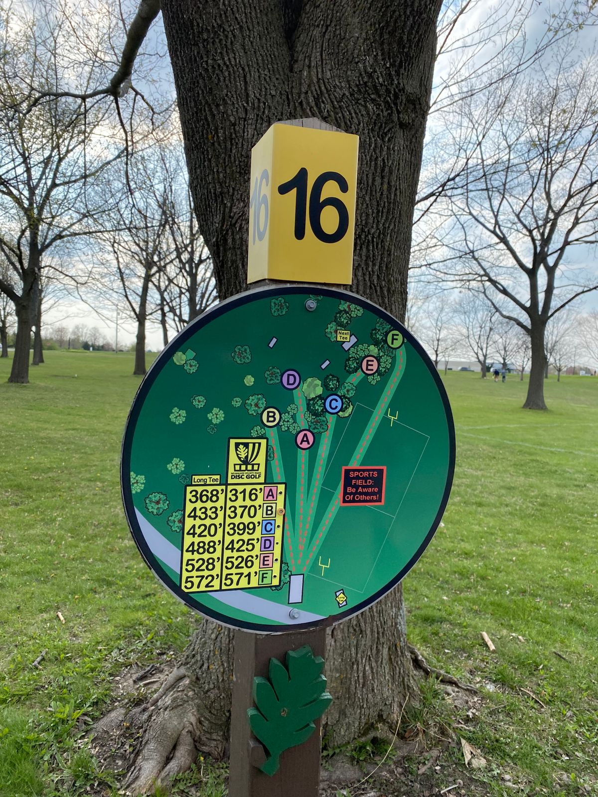 Hole 16 sign