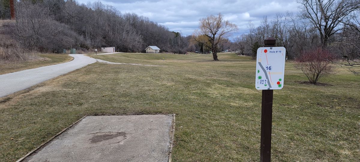 View from tee of 16, can see the tee of 17 off to the left.