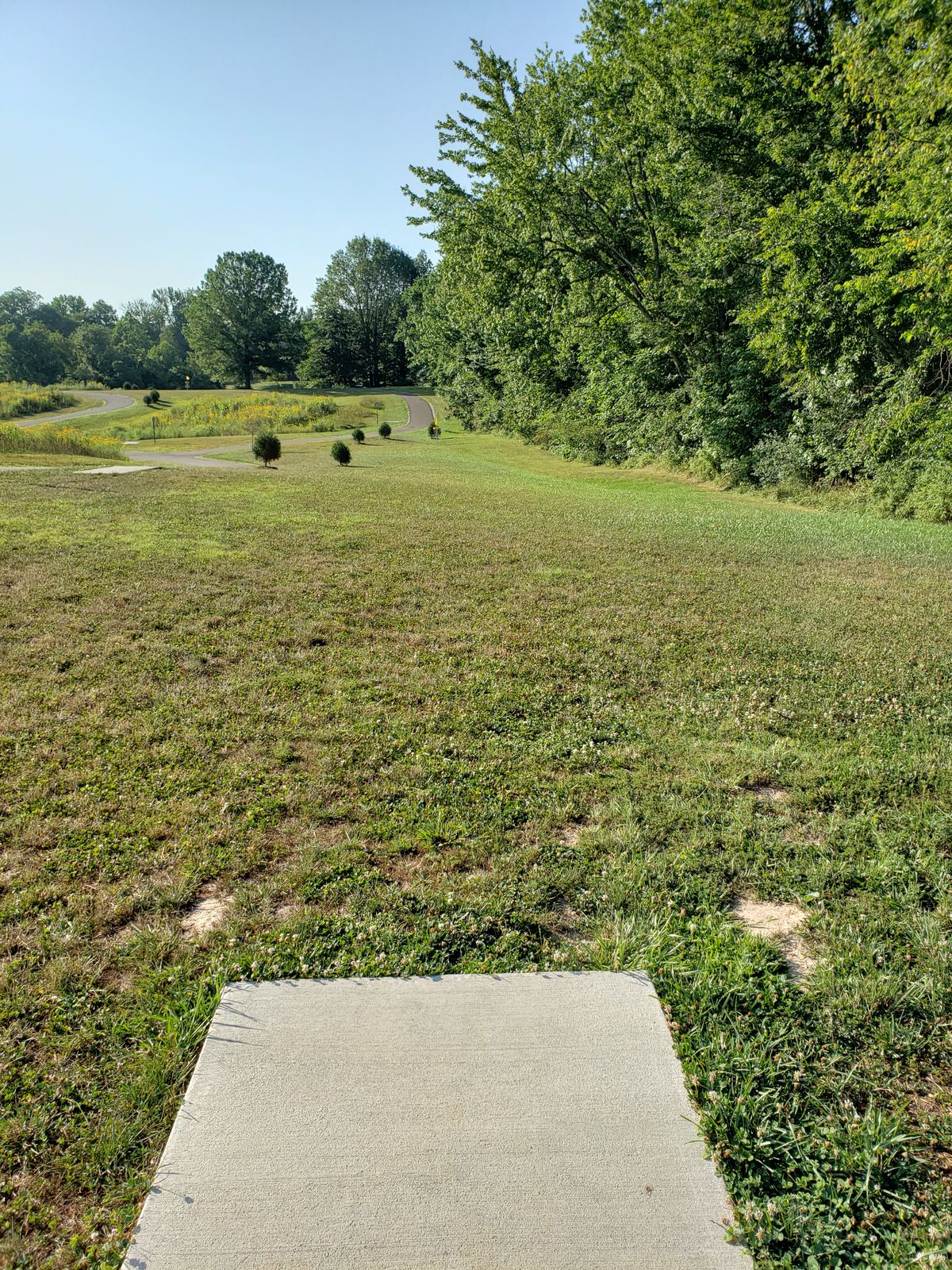 #1 Short Tee shot, downhill.