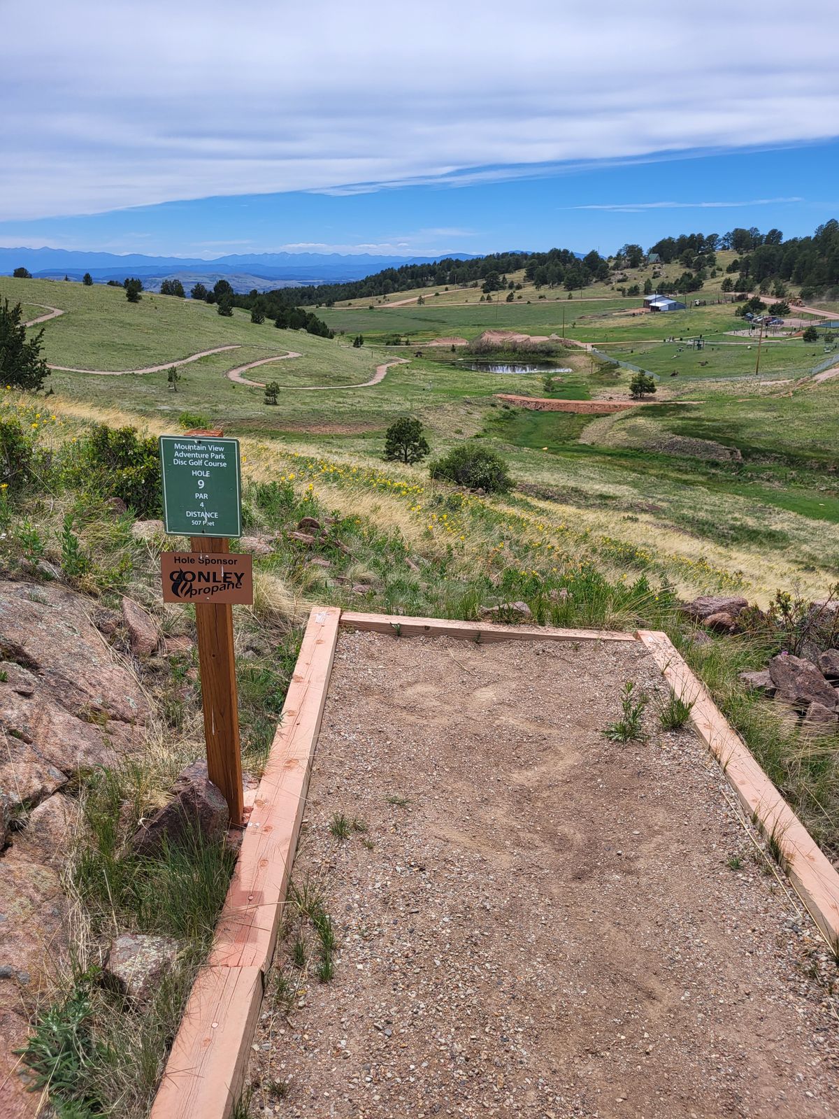 Two holes that are played high on the hill throwing all the way down.  Fun shots!