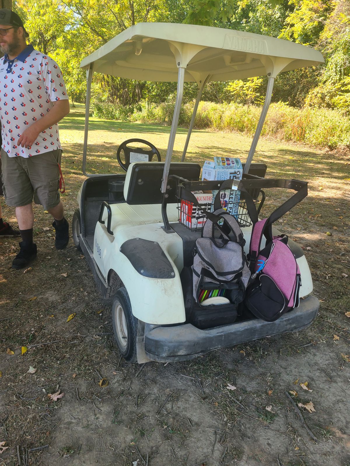 You can rent a golf cart for 10 additional dollars, we came from Syracuse the course is in Rochester so we paid for 2 rounds. For 2 rounds and 2 people it was 36$ so very worth it!
