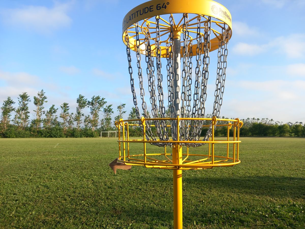 Hole 9: OB on the soccer field. If you've OB, step two meter inside from where you went out. OB is on fields as well, same OB.