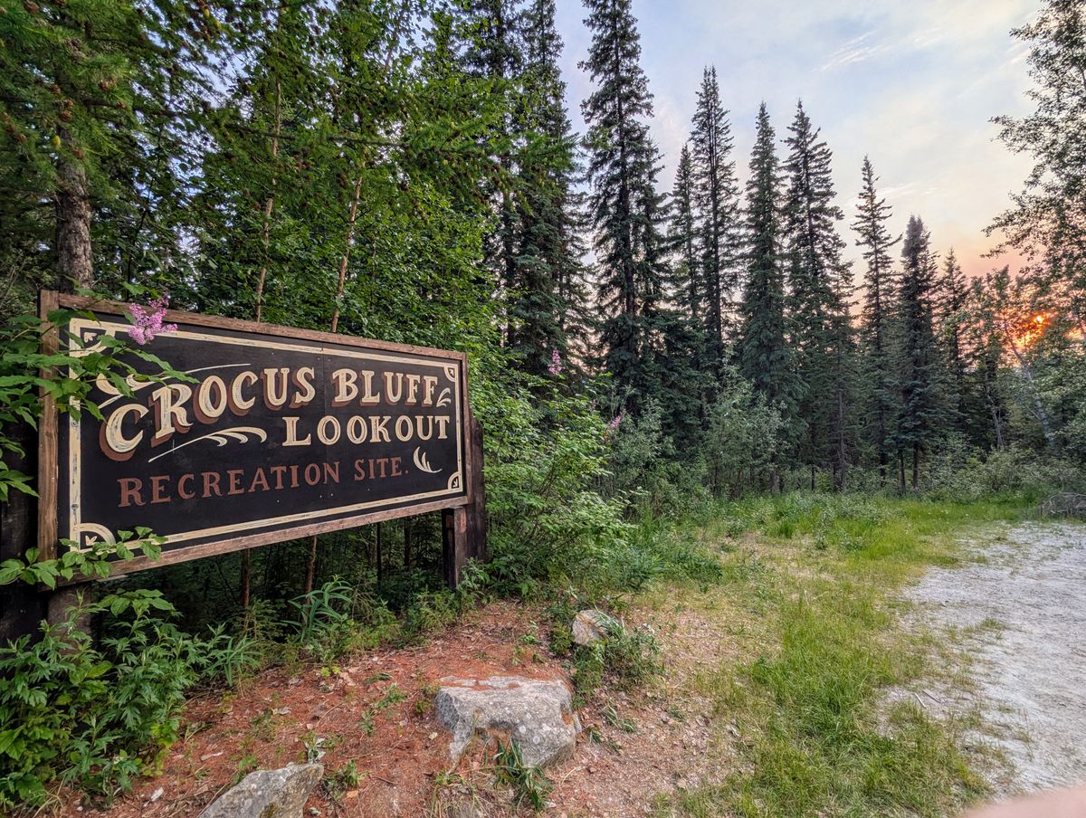 New Location Sign - Crocus Bluff Lookout Recreation Site
