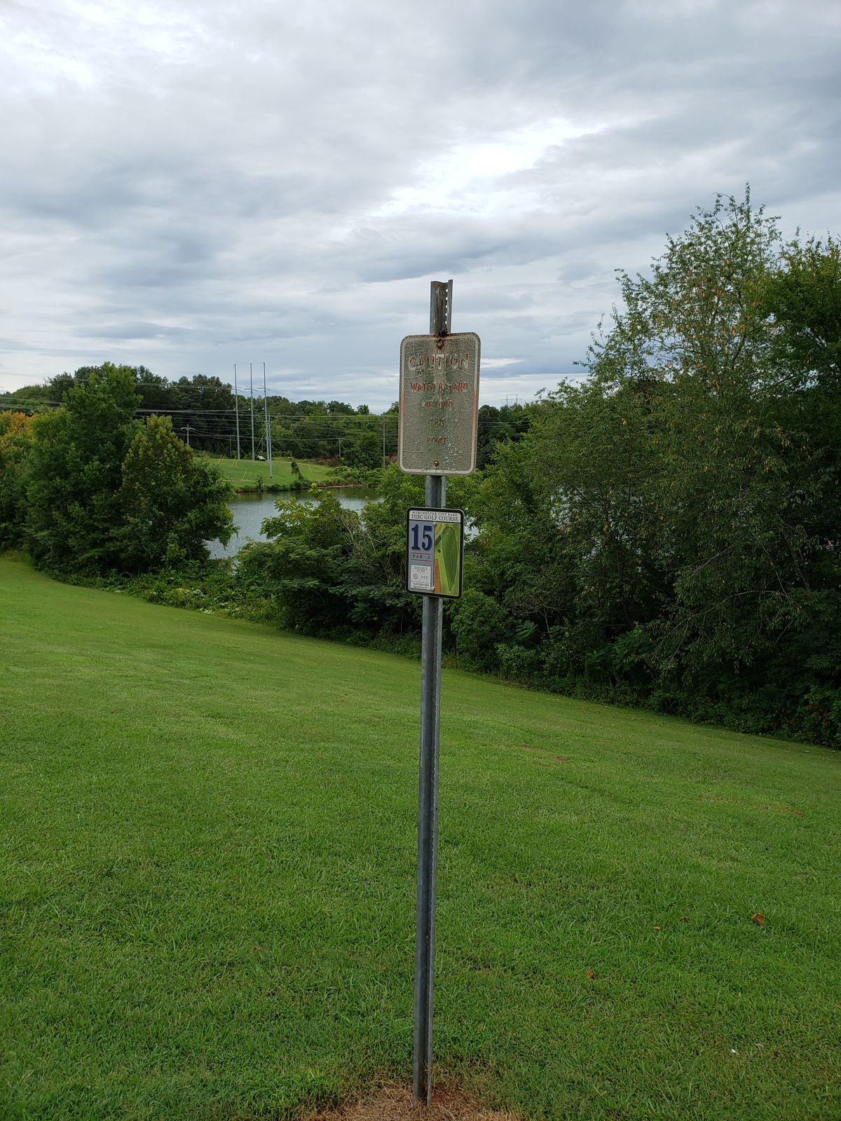 #15 Tee Sign "Caution ⚠️ Water Hazard beyond this point"