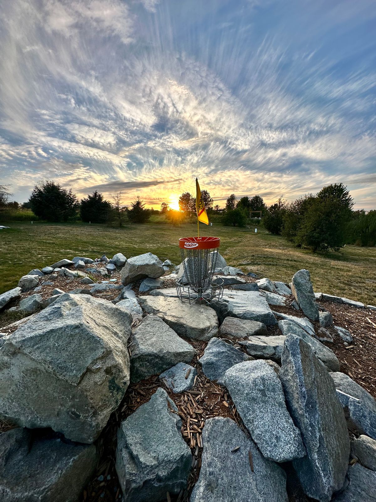 A look back on Hole 10 as the sun is starting to set