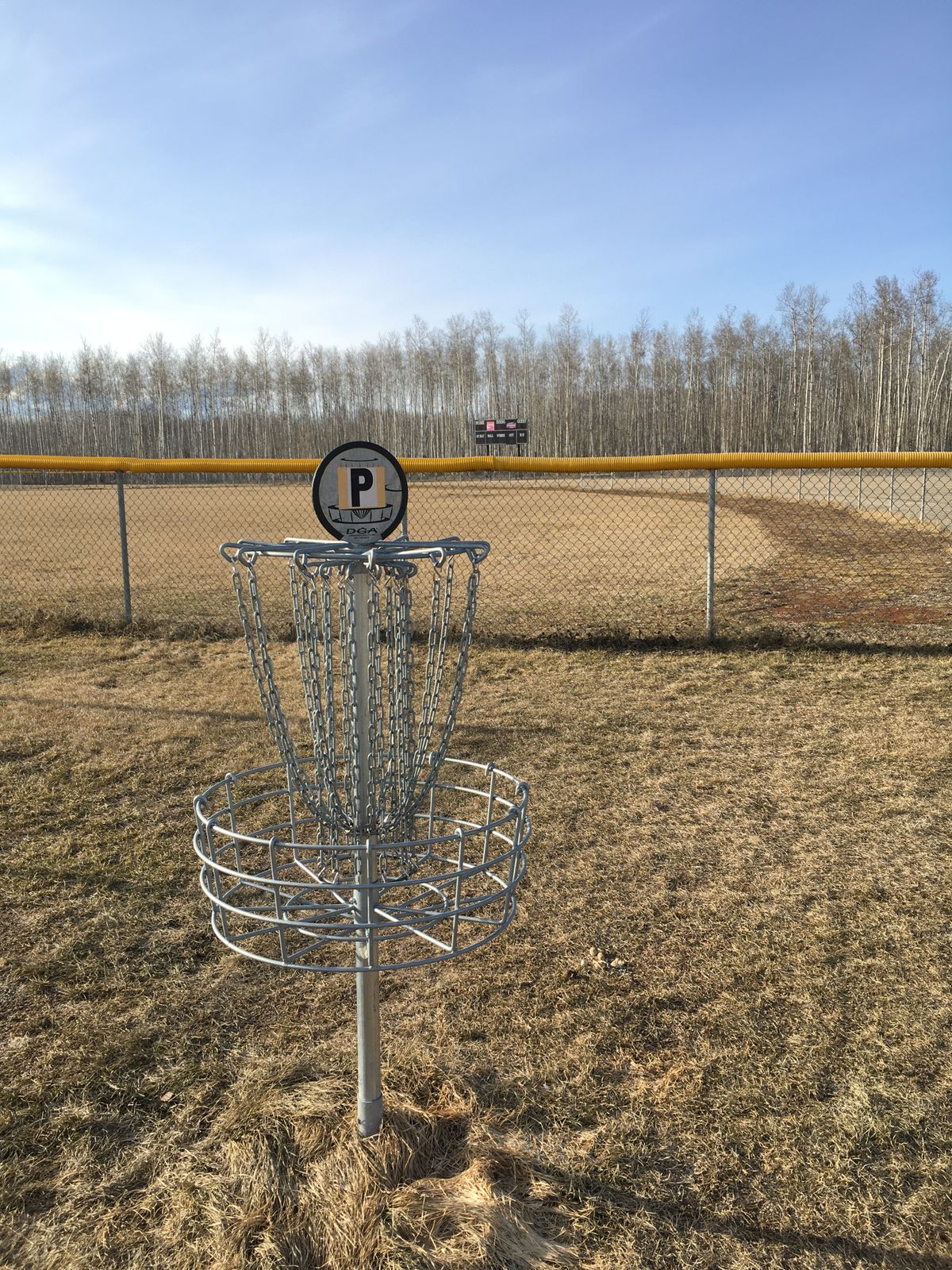 Practice basket by tee pad #1