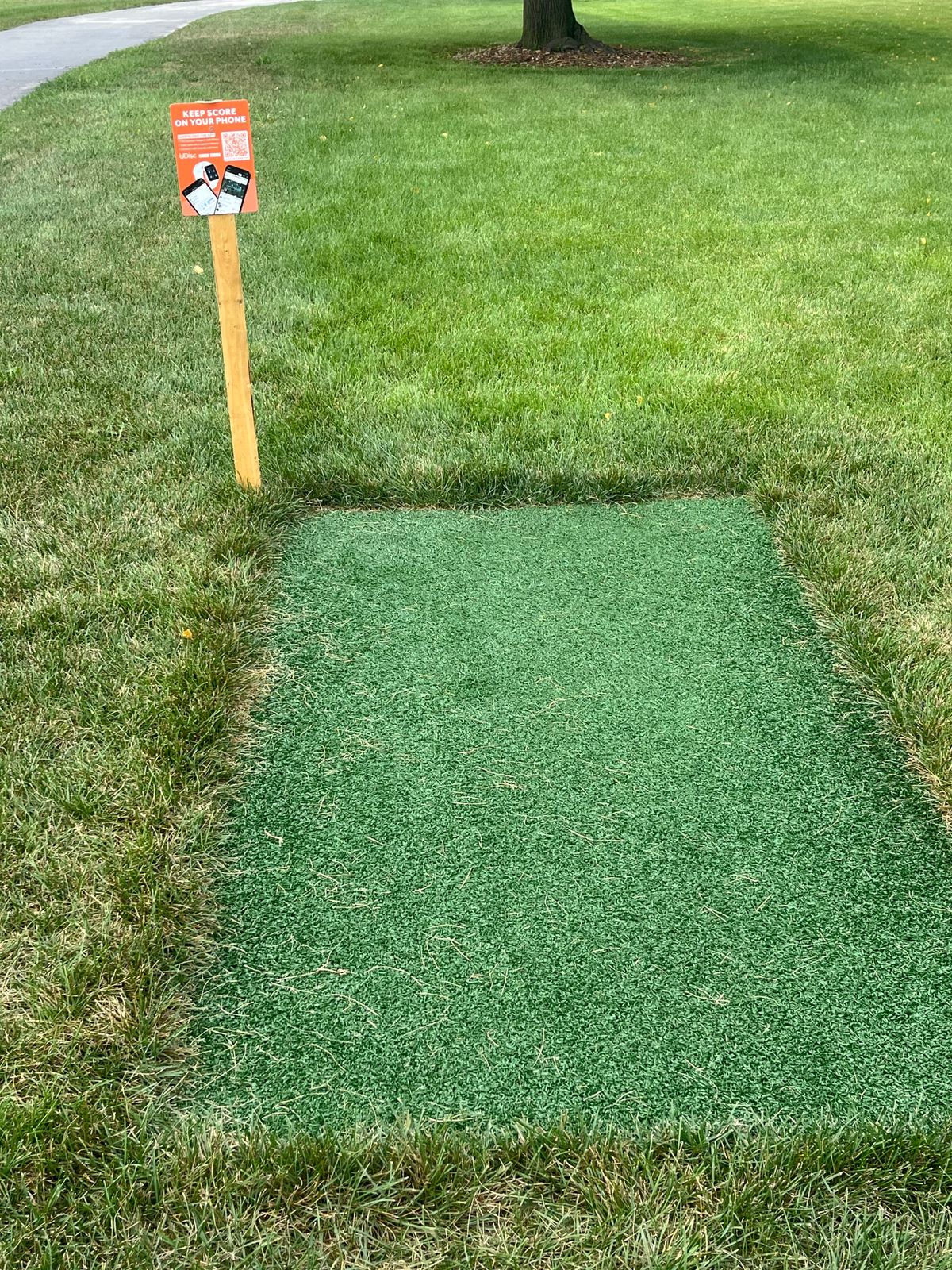 Hole 1 tee pad.