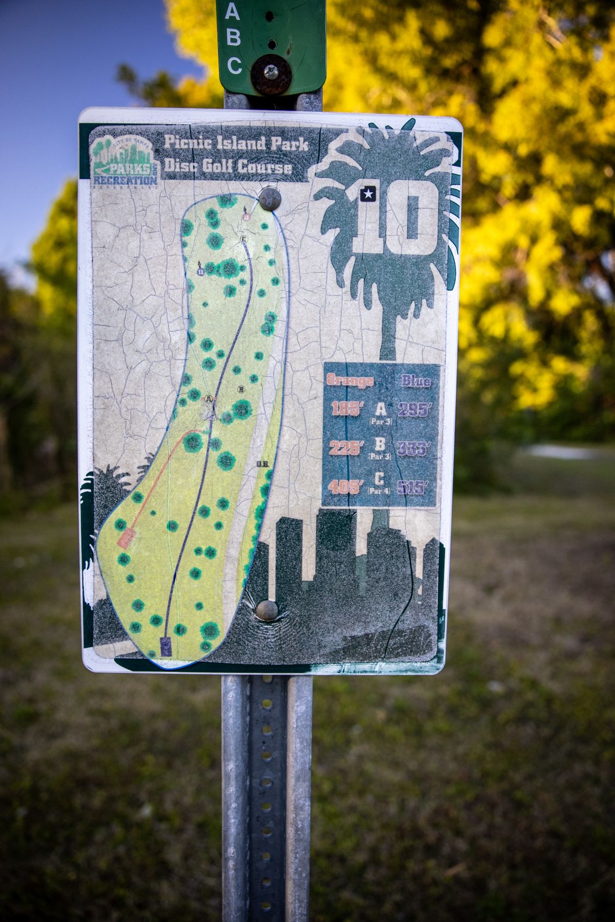 Hole 10 sign.