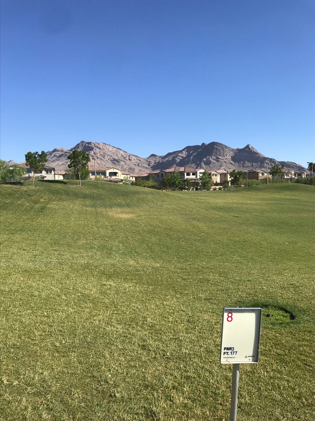 Hole 8. Straight across on the top of the hill.