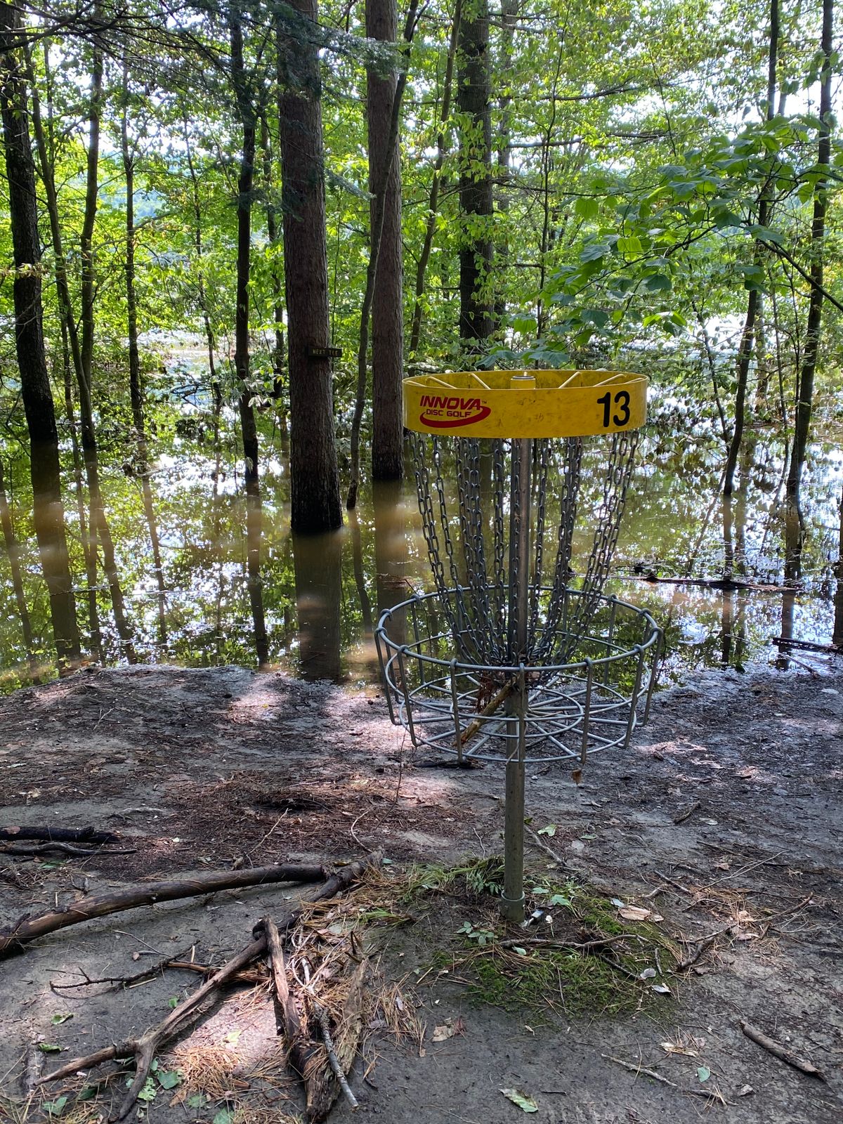 Hole 13 after recent flooding.