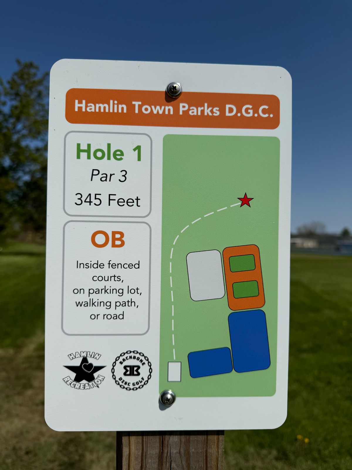Hole 1 Tee Sign
