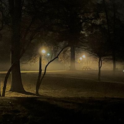 View of hole 1 during a glow round