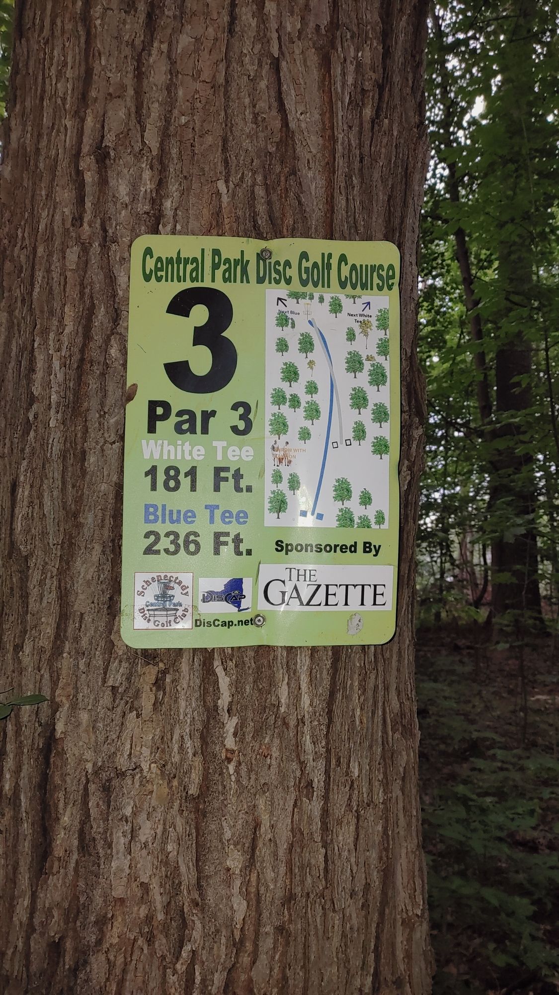 Sign for hole 3