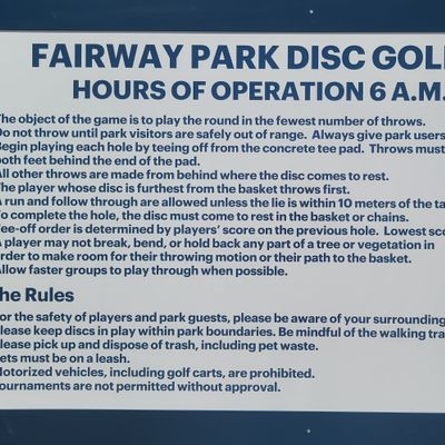 Fairway Park DGC Information