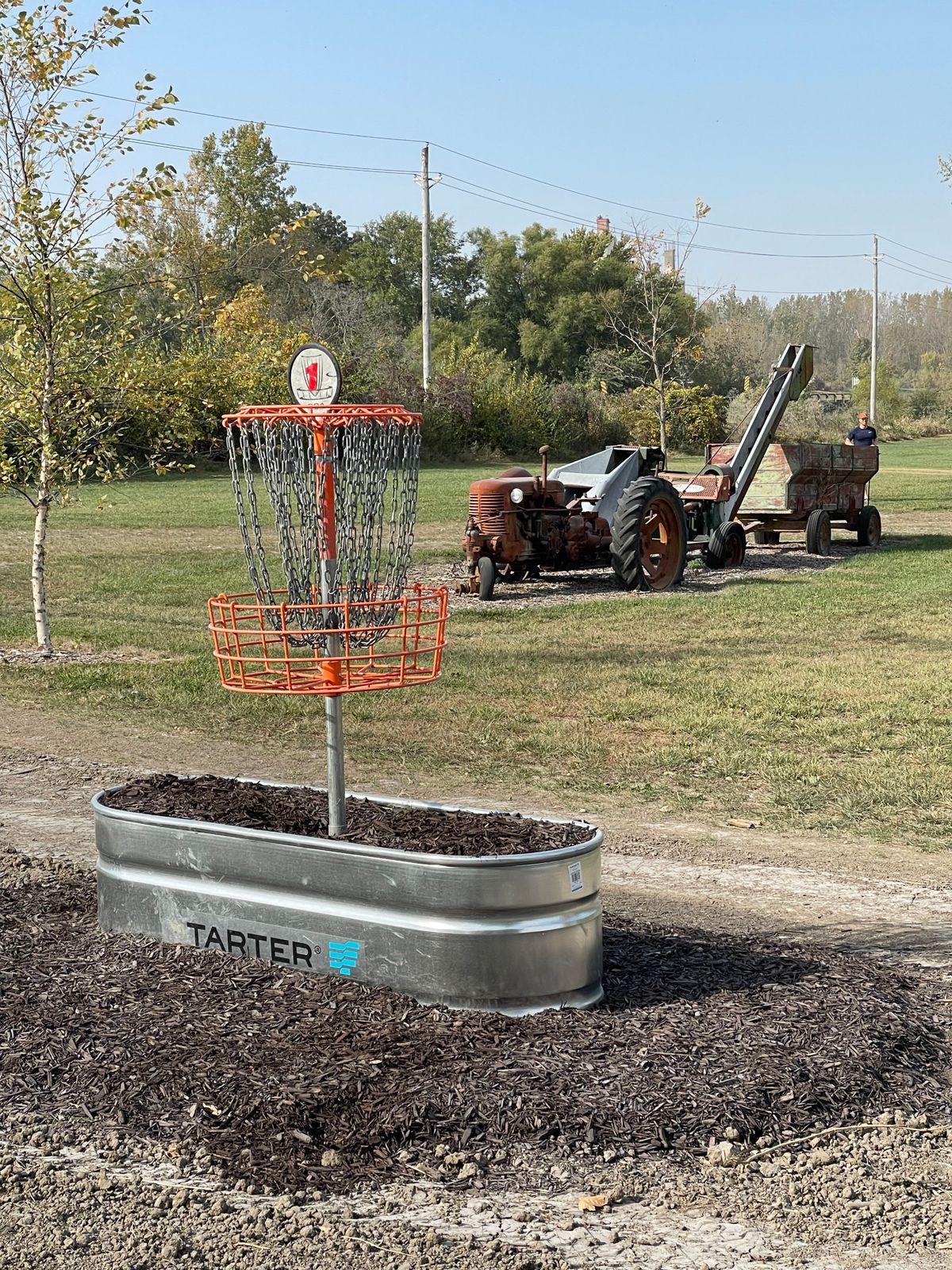 Hole 1 with the new stock tank anchor.