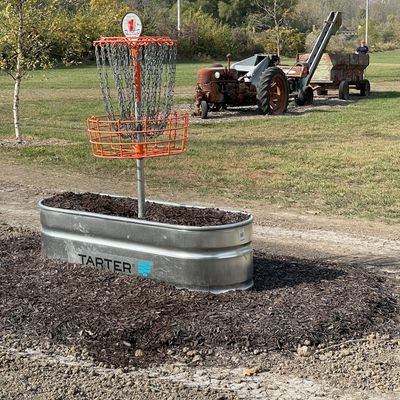 Hole 1 with the new stock tank anchor.