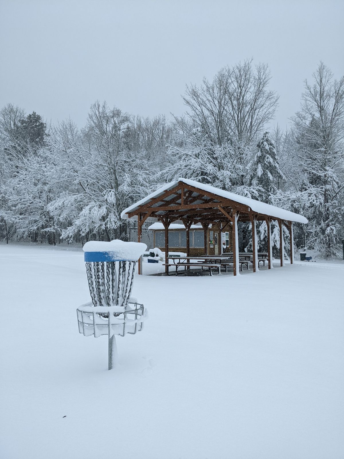 Practice basket after first snow of 2022